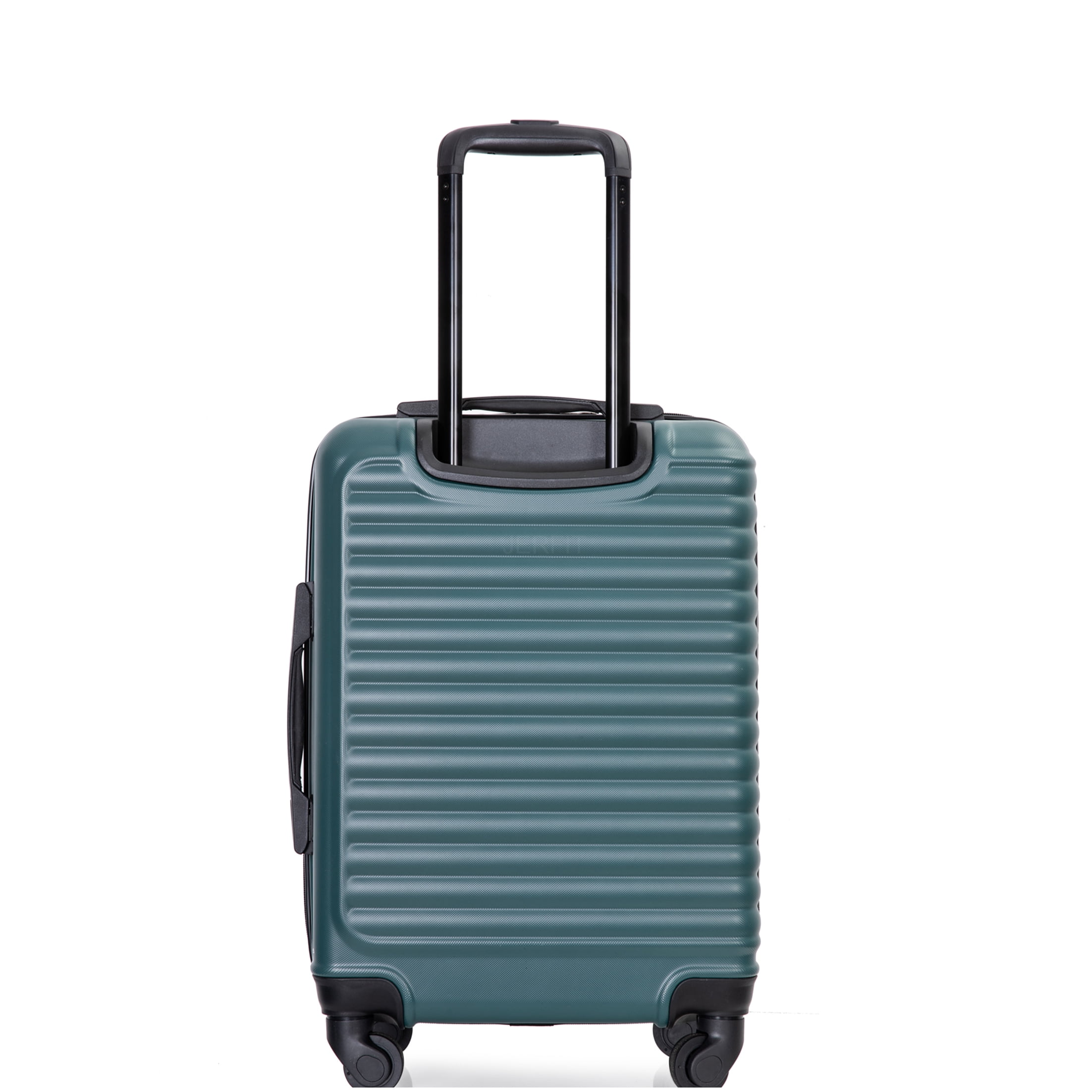 JERFIT 20-Inch Expandable Carry On Luggage, ABS Hard Shell Spinner Suitcase with 360° Wheels & TSA Lock, Lightweight Green Checked Bag for Travel
