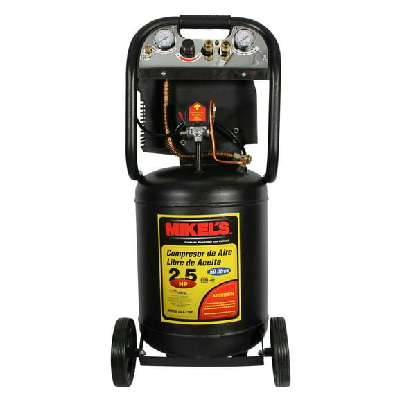 Compresor MIKELS 2.5 Hp con ruedas capacidad 50 Litros color Negro