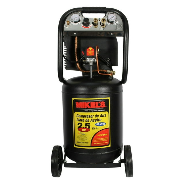 Compresor MIKELS 2.5 Hp con ruedas capacidad 50 Litros color Negro