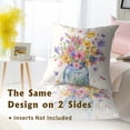 thumbnail image 6 of Spring Flowers Throw Pillow Cover 16x16 Inch Pack of 2 Watercolor Floral and Butterfly Cushion Pillow Case Square Cotton Flower and Leaves Pillowcase for Spring Party Bed Sofa Home Car Bedroom Outdoor, 6 of 6