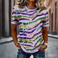 thumbnail image 5 of Tops de Cuello Redondo para las Mujeres de Moda Loose Fit Impresa Blusa de Manga Corta con Tela Suave, Casual Casual Camiseta para Uso Diario en Casa O Trabajo, 5 of 5