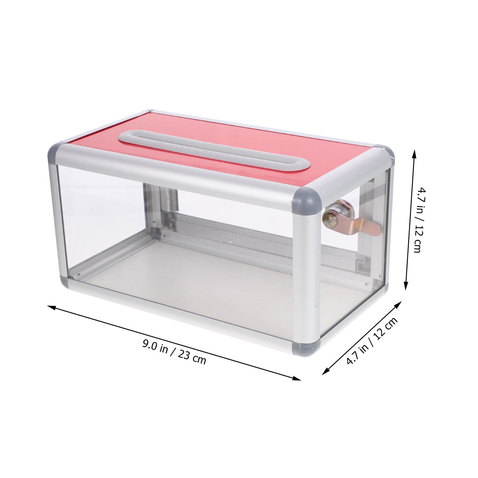 AURARMLET Portable Transparent Business Card Holder with Lock, Aluminum Alloy Desktop Organizer for Office and Home Use