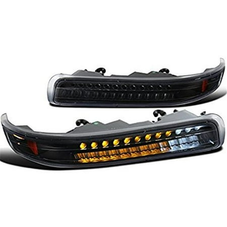 1999-2002 Chevy Silverado LED Bumper Lights - Black & Amber