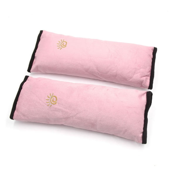 Unique Bargains 2 Pcs Pink Car Belt Pillow Shoulder Strap Cushion Cover for Vehicles