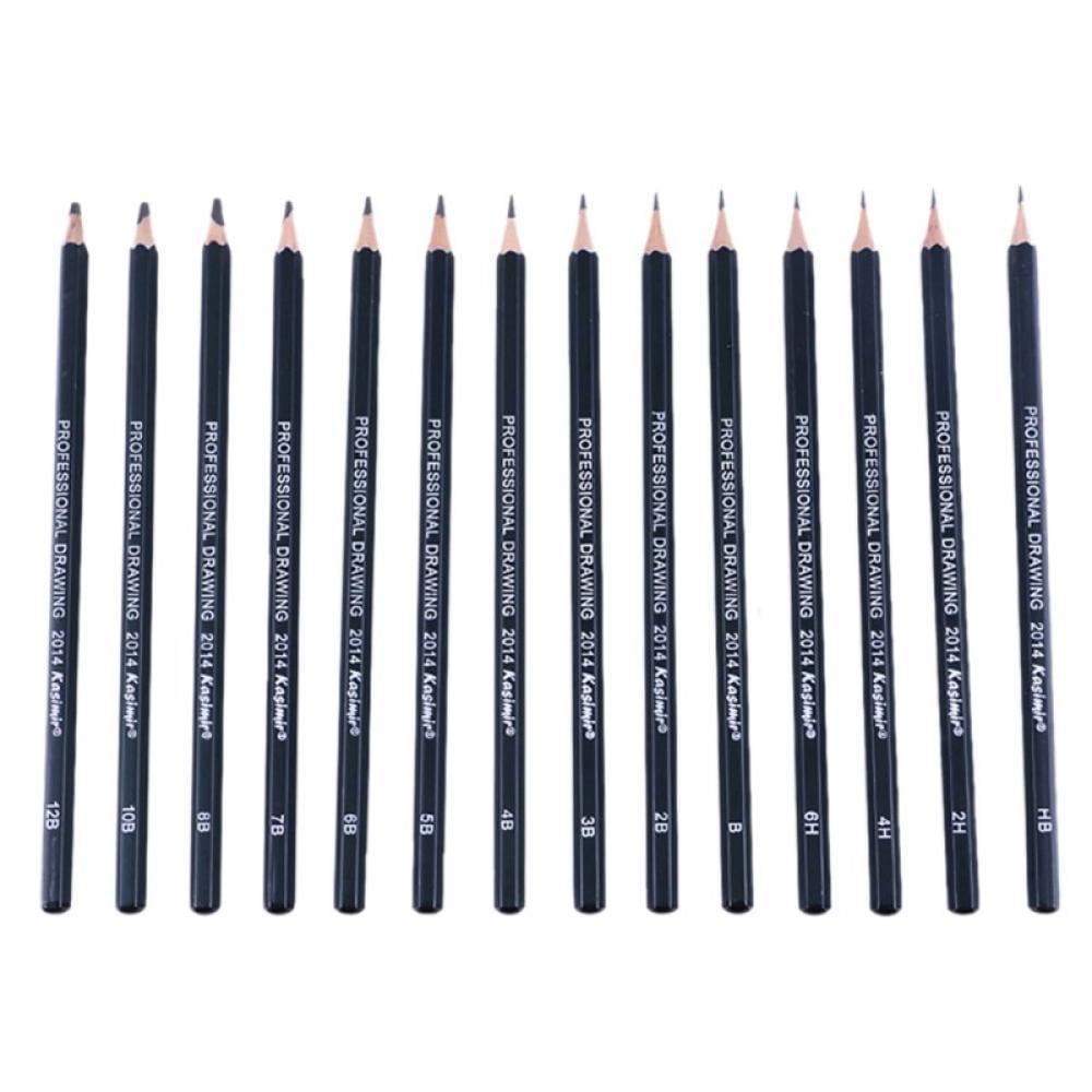 14 Pcs/Set Drawing Pencils Set, Art Sketching Pencils 14B, 12B, 10B, 9B,  8B, 7B, 6B, 5B, 4B, 3B, 2B, B, HB, F, H - 9H, Art Sketch Wooden Pencil Exam