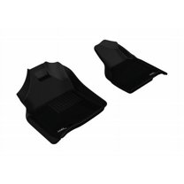 3D MAXpider 2009-2012 Fits Dodge Ram 1500 Regular Cab Quad Cab 2500 3500 Regular Cab Single Hook On Driver'S Floor 1st Row Black Kagu Carbon Fiber Embossed Pattern Floor Mat L1DG01811509