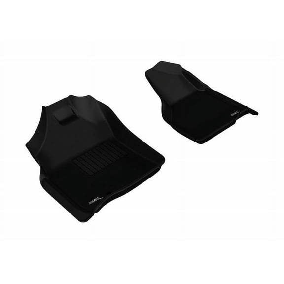 3D MAXpider 2009-2012 Fits Dodge Ram 1500 Regular Cab Quad Cab 2500 3500 Regular Cab Single Hook On Driver'S Floor 1st Row Black Kagu Carbon Fiber Embossed Pattern Floor Mat L1DG01811509