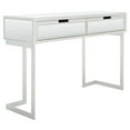 thumbnail image 4 of SAFAVIEH Enzo 2 Drawer Mirrored Desk, Silver/Mirror (47.2 in. W x 15.8 in. D x 31.3 in. H), 4 of 13