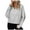 Gray, variant on Womens Cropped Hoodie Long Sleeve Casual Half Zip Hooded Sweatshirts Trendy Loose Pullover Tops Hoodies for Women