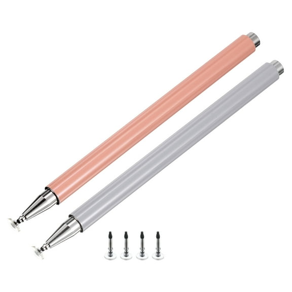 2pcs Stylus Pens for Touch Screens Magnetic 4 Fine Point Disc Universal Capacitive Pen Sensitivity Silver/Gold