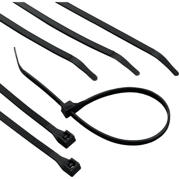 GB Cable Tie Heavy-Duty UV Resistant - 8 Count, 12", Black