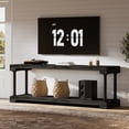 thumbnail image 5 of Finmind Solid Wood TV Stand for 75-inch TV, 63" Entertainment Center with Storage Shelf, Industrial Media Console Table for Bedroom, Black, 5 of 8