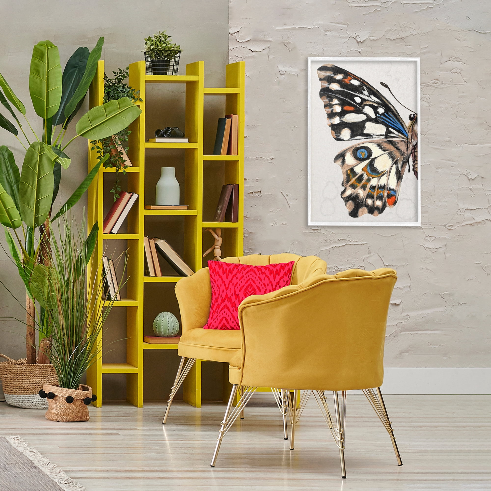 Stupell Industries Spotted Butterfly Wing Animals & Insects Painting White Framed Art Print Wall Art, 20 x 30