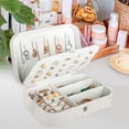 thumbnail image 6 of LQQBOX Travel Jewelry Case, Jewelry Travel Organizer, Portable Small Jewelry Box for Women, Mini PU Jewelry Case for Wedding, Traveling, Gift (White), 6 of 8