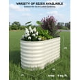thumbnail image 2 of Adoolla Outdoor Galvanized Raised Garden Bed, Oval Elevated Planter Box for Growing Vegetables Flowers and Herbs, Pack of 2, 2 of 7