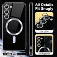 thumbnail image 5 of for Galaxy S22 Case,[Compatible with Magsafe],[10 FT Military Grade Drop Protection][Anti Yellowing] Slim Soft TPU Luxury Protective Phone Case for Galaxy S22-Black 11-sam s22-01, 5 of 12