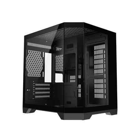 DIYPC DIY-CUBE03-BK Black Dual USB3.0 Tempered Glass Micro ATX Gaming Computer Case w/ 3 x Tempered Glass Panel
