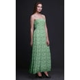 thumbnail image 3 of Bimba Leaves & Flowerpecker Bird Print Women Long Maxi Tube Smocked Bodice Dress-X-Large, 3 of 7