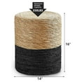 thumbnail image 3 of Alieon Pouf Ottoman, 100% handwoven Seagrass Braided Pouffe, Boho Decor Floor Chair for Couch or Desk, Outdoor Ottomans for Garden, Round Footrest with Wood Frame, Home Decorative Seat for Balcony, 3 of 7