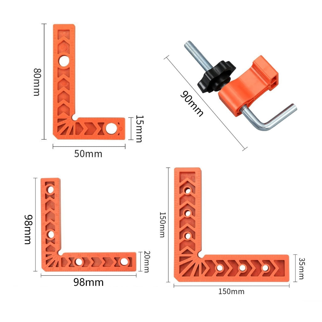 8 Set Right Angled Positioning Squares Corner Clamps for Woodworking Clamping Tools for Cabinet and Box Construction