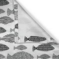 thumbnail image 5 of Ambesonne Fish Grommet Curtain, Sea Animals Black White, 50" x 96", Black White, 5 of 6