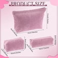 thumbnail image 3 of Pakyozj 3 Pcs Makeup Bag Set for Women Corduroy Cosmetic Pouch Aesthetic Travel Toiletry Bag Cute Purse Pouch Pencil Case Makeup Brushes Storage Organizer for Christmas, 3 of 6