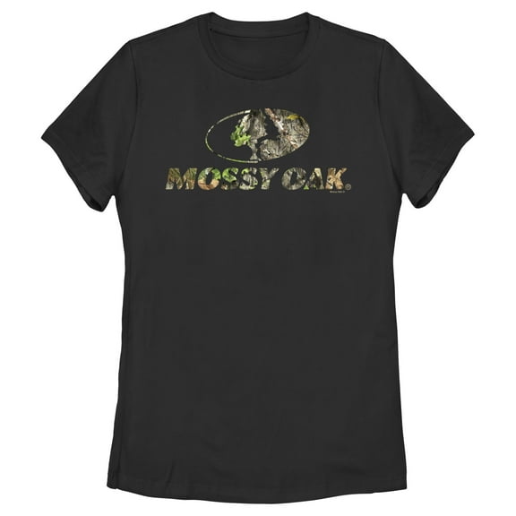 Women's Mossy Oak Natured Filled Logo Graphic Tee Black 2X Large