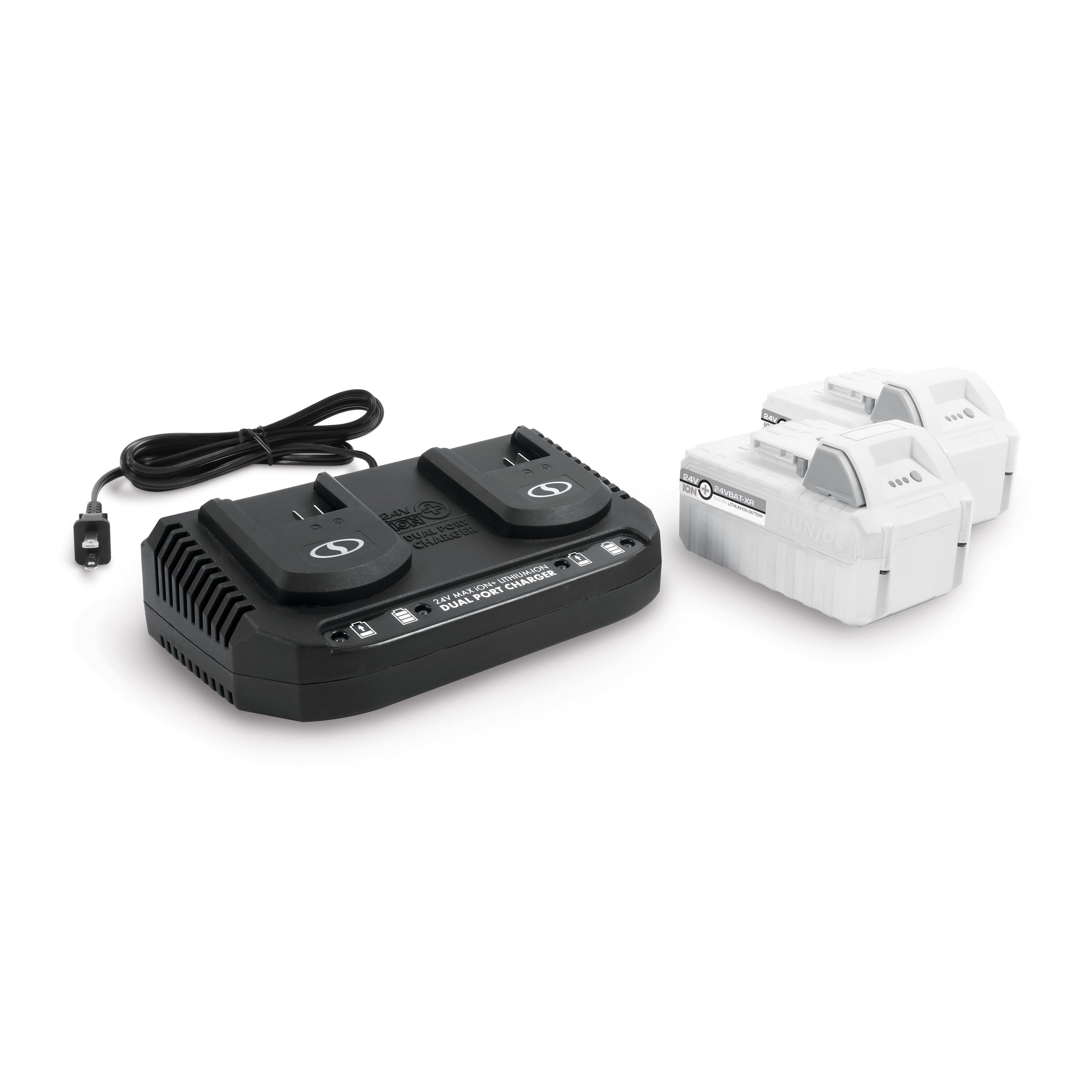 Snow Joe Certified Authentic 24-Volt Starter Kit, 2 x 5.0-Ah Battery & Dual-Port Charger