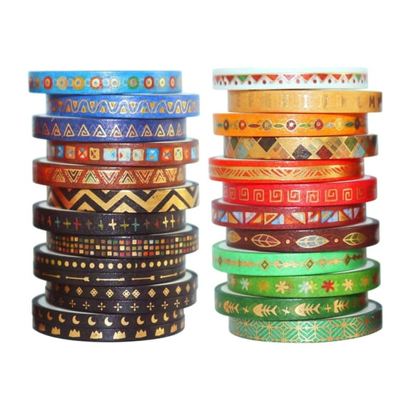 Yunhgft 26Rolls Foil Washi Tape DIY Decorative Scrapbooking Paper Adhesive Sticker Craft