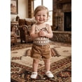 thumbnail image 3 of BemeyourBBs Western Toddler Baby Girls Cowgirl Outfit Denim 2 Piece Outfit Baby Girl Summer Clothes Kids Cute Horse Print Camisole Tank Vest Tops and Elastic Frayed Jeans Shorts Set, 3 of 9