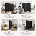 thumbnail image 4 of Jostyle 3 Panel Room Divider, Black Privacy Screen Wall Divider with Opaque Waterproof Polyester Fabric & Reinforced Q195 Steel Frame, Foldable Portable Partition for Office Home Bedroom, 4 of 8