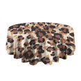 thumbnail image 5 of Beige and Brown Leopard Pattern Round Tablecloth 60"x60",Wrinkle Wipeable Table Cloth for Kitchen Dining Room Picnic Patio Party, 5 of 6