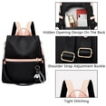 thumbnail image 5 of Vaupan Ladies Cute Backpack Simple Casual Solid Color Style Suitable for School Anti-wear and Durable Multifunctional Large Capacity Adjustable One Shoulder Diagonal Bag for Daily (Black), 5 of 7