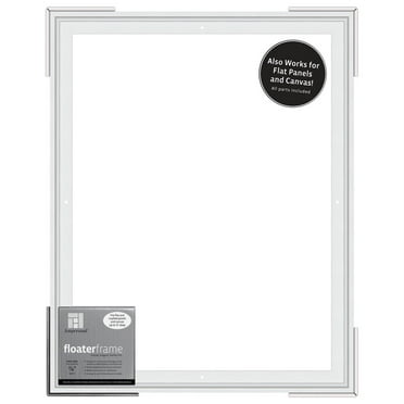 Ampersand Art Floaterframes Thin Edge (1/4" Face) 1-1/4" Frame Profile for 7/8" Deep Artwork 16" x 20" White