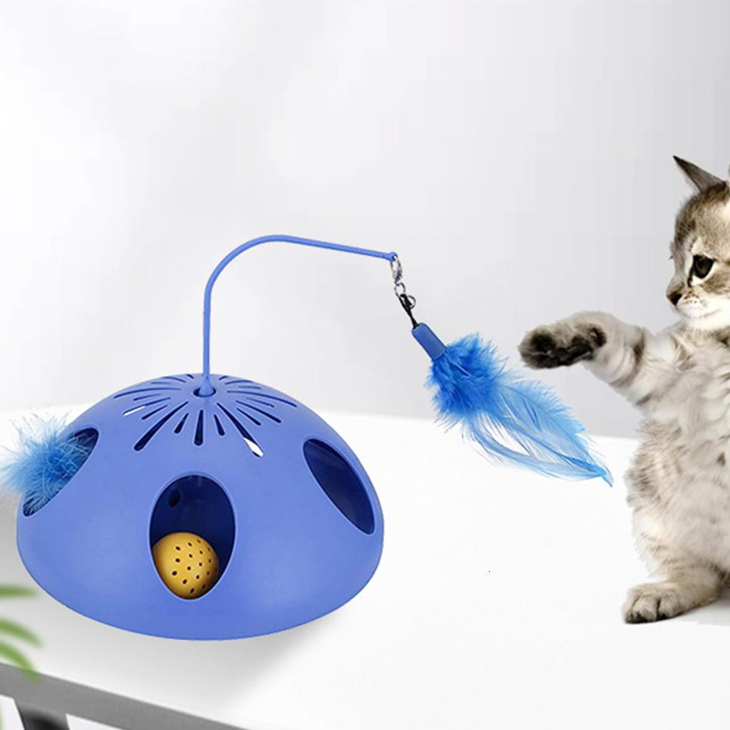 Cats Toys Funny Cats with Plastic Stick on Feet Hands Free Kitten Wand Interactive Cats Toys Electric Self for