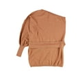thumbnail image 2 of n:philanthropy Womens One Shoulder Pullover Sweater, Brown, Small, 2 of 2