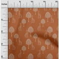 thumbnail image 1 of oneOone Cotton Poplin Fabric Tree & Giraffe Block Print Fabric BTY 56 Inch Wide, 1 of 4