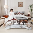 thumbnail image 4 of Homewish Animal Highland Cow Bedding Comforter Set 2pcs for Boys Girls,Vintage Windmill Cabin Twin Comforter Sets Microfiber,Western Farmhouse Breathable Bedding Set,Breathable Home Decor, 4 of 8
