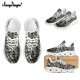 thumbnail image 1 of Zapatillas Noisydesigns de moda para hombre, diseño de calavera 3D abstracta en blanco y negro, informales, planas, resistentes al desgaste, cómodas,, 1 of 6
