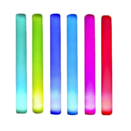 Glow-In-The-Dark Light-up Flashing Rainbow 15.5" LED Wand, 12 Pack