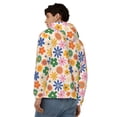 thumbnail image 4 of Kdxio Groovy Daisy Flowers Print Men Hoodies Casual Hoodies for Men with Zip Pockets Full Zip Long Sleeve Sweatshirt Sports Hooded Jacket-Large, 4 of 5