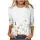 thumbnail image 2 of ICHUANYI Clearance Fashion Woman Round Neck 3/4Sleeve T-Shirt Printing Blouse Tops Sweatshirt(Yellow, M) ICHUANYI WER2023080704820, 2 of 5