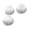 3Pcs White Guitar Speed Control Knobs for 6mm (0.) Dia. Shaft Pots - Volume and Buttons Replacement Parts for Electric Guitar