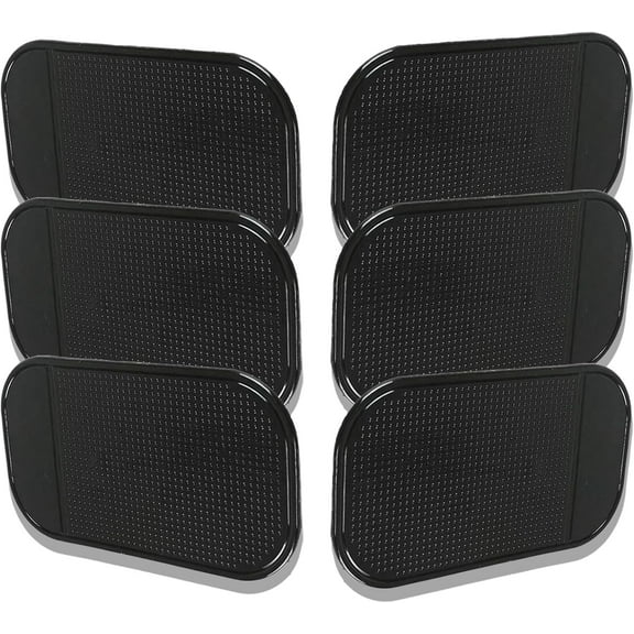 1 Pack 6 Pcs Car Dashboard Non Slip Mat,5.5 in*3.14 in Slide Sticky Dash Pad,Fit for Car Dashboard Accessories, Phones,Keys.(Black)