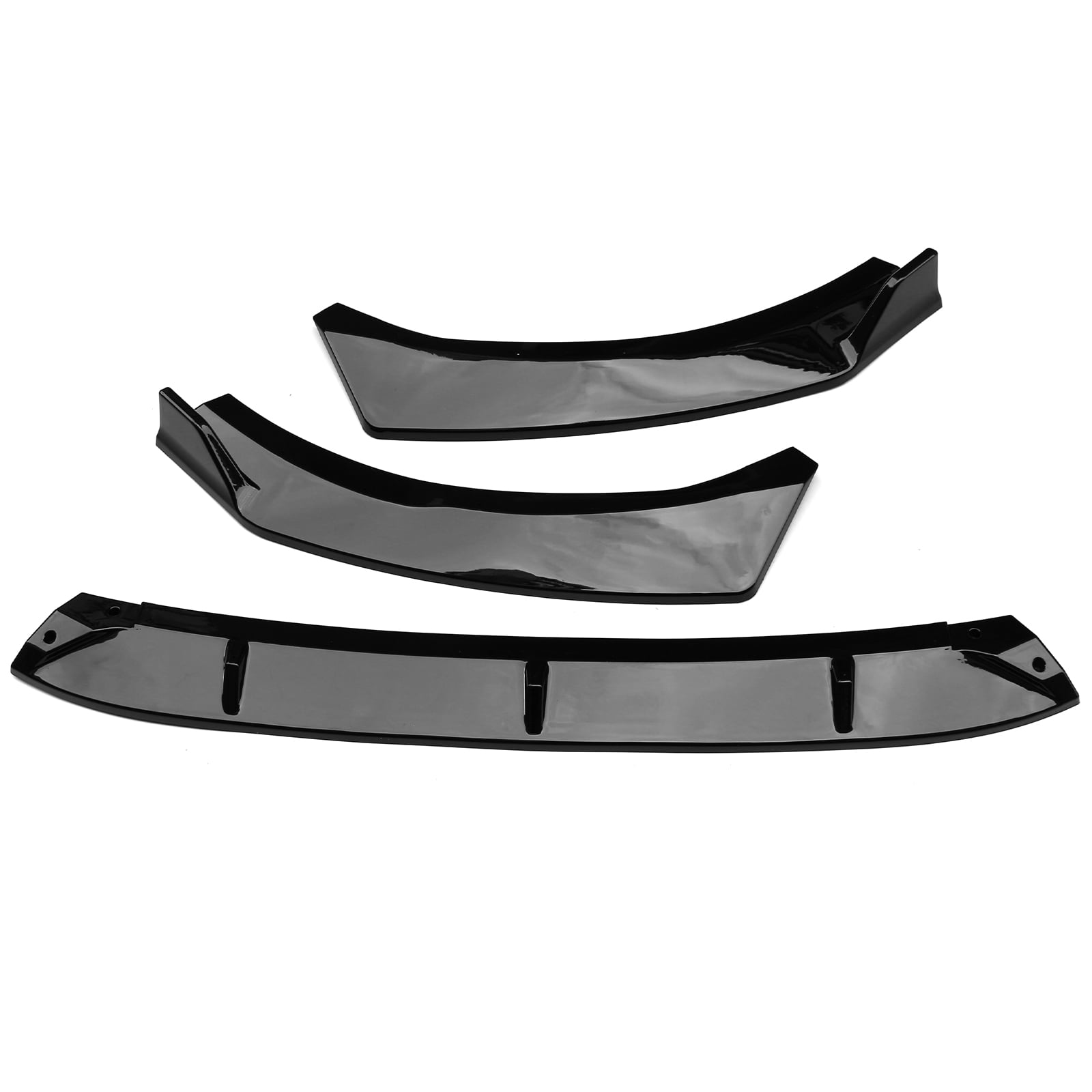 Ikon Motorsports Front Bumper Lip Compatible With 2021-2024 Kia K5 Gloss Black 3PC PP Polypropylene Front Lip Lower Chin Spoiler Splitter