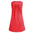 thumbnail image 3 of VERUGU Nightshirt for Women Sleeveless Sleepwear Nightgown V Neck Henley Tunic Tank Dress Casual Loungewear Loose Ruched Pajama Dress Red 4XL, 3 of 5