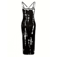 thumbnail image 3 of 2024 Summer women's sexy, women's plus random print lace-up cut Cami Maxi plus-size dress, 3 of 5