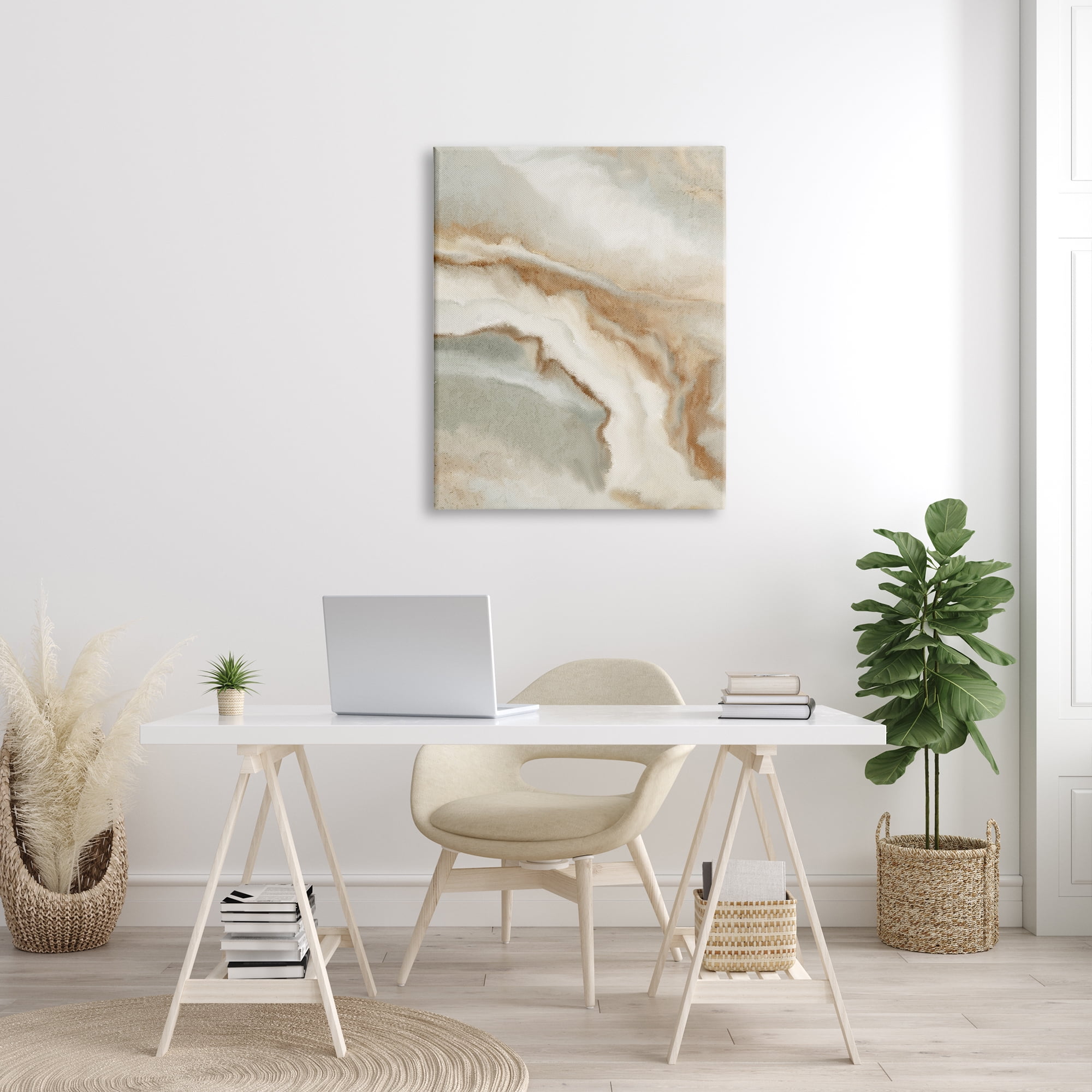 Stupell Industries Abstract Stream Water Design Brown Beige Gray, 30 x 40, Designed by Kim Allen