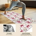 thumbnail image 4 of Pink Baseballs and Bows Pattern Hot Yoga Mat Towel Non Slip for Hot Yoga - Quick-Drying Yoga Mat Cover with 4 Corner Pockets with Travel Bag - Hot Yoga Towel Non Slip 70"x26", 4 of 6