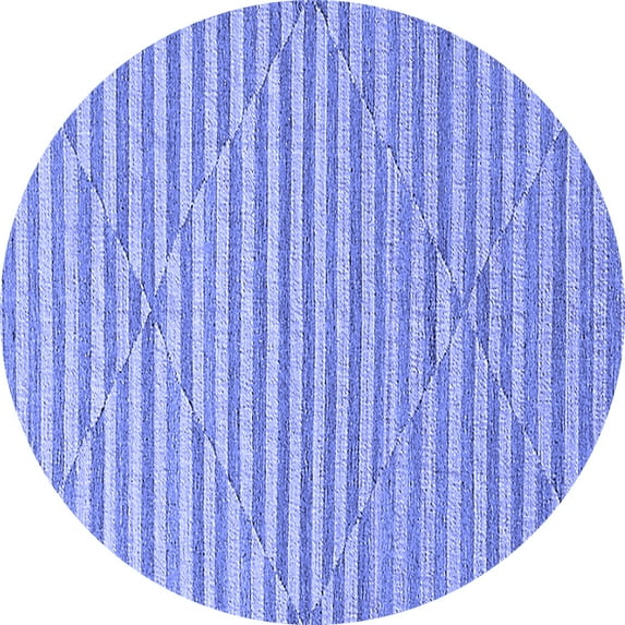 Ahgly Company Indoor Round Solid Blue Modern Area Rugs, 5' Round
